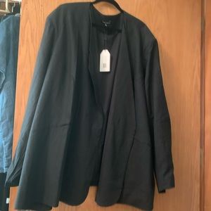 Universal Standard 4XL Atlas Linen Blazer, Black